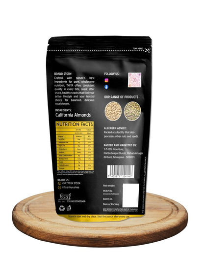 THIYA Premium California Almonds, Rich in Protein and Fibre, 200g