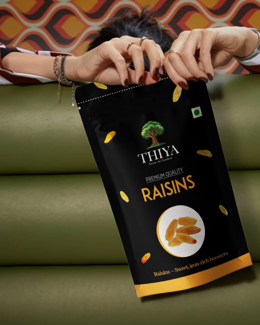 THIYA Premium Raisins, Iron-Rich Dried Fruit, 200g