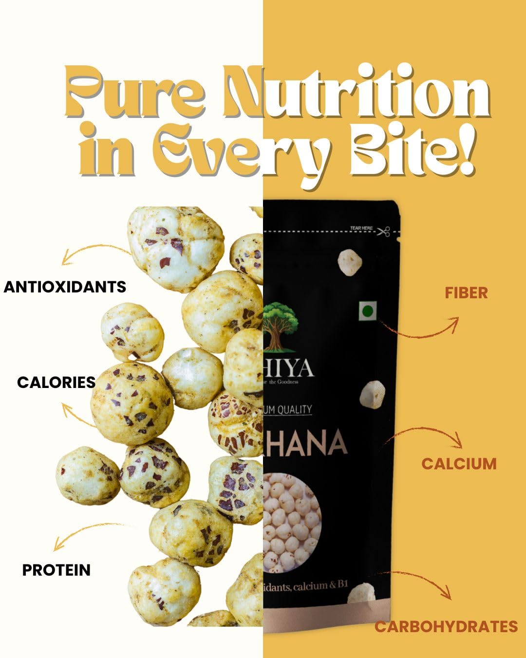 THIYA Premium Makhana, Rich in Antioxidants and Calcium, 180g