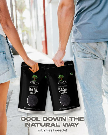 THIYA Premium Basil Seeds, 200g, Rich in Fiber and Antioxidants