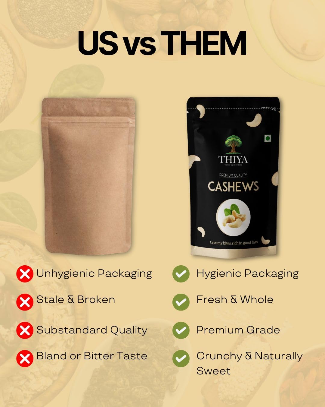 THIYA Premium Cashews, 200g