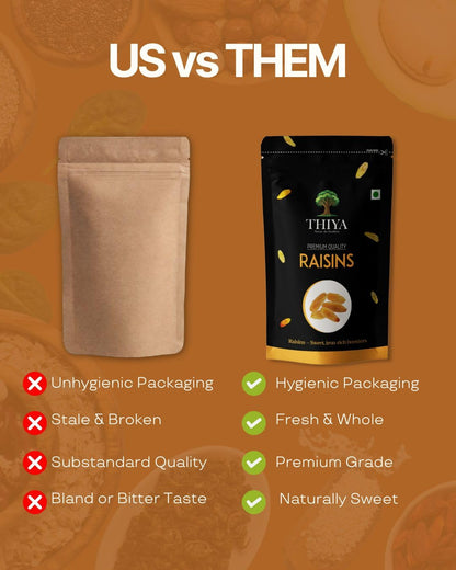THIYA Premium Raisins, Iron-Rich Dried Fruit, 200g