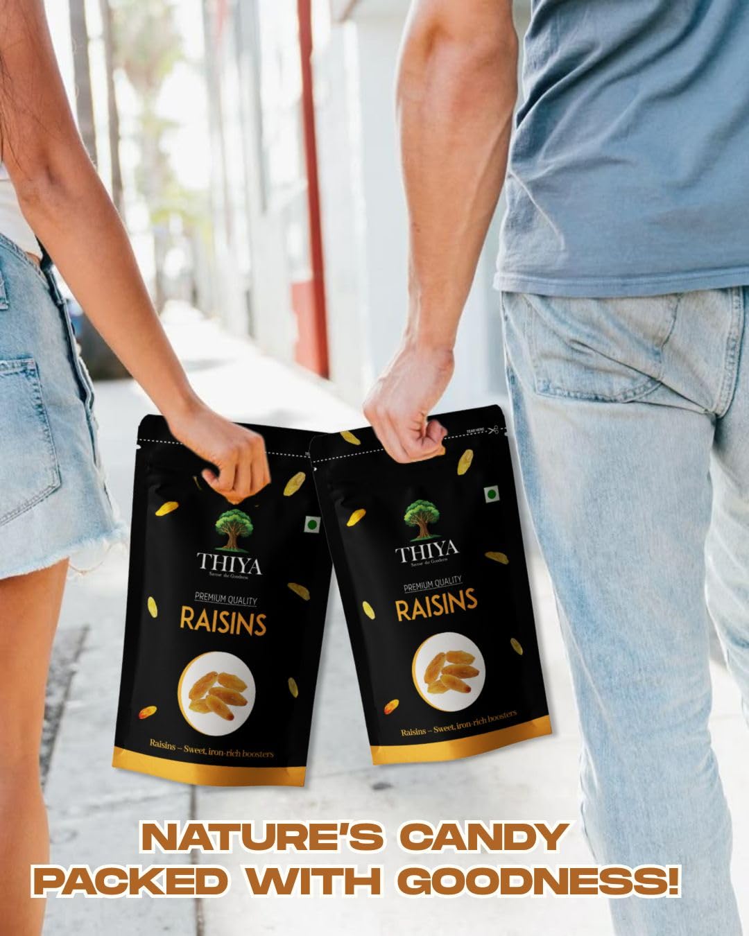 THIYA Premium Raisins, Iron-Rich Dried Fruit, 200g