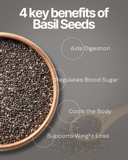 THIYA Premium Basil Seeds, 200g, Rich in Fiber and Antioxidants