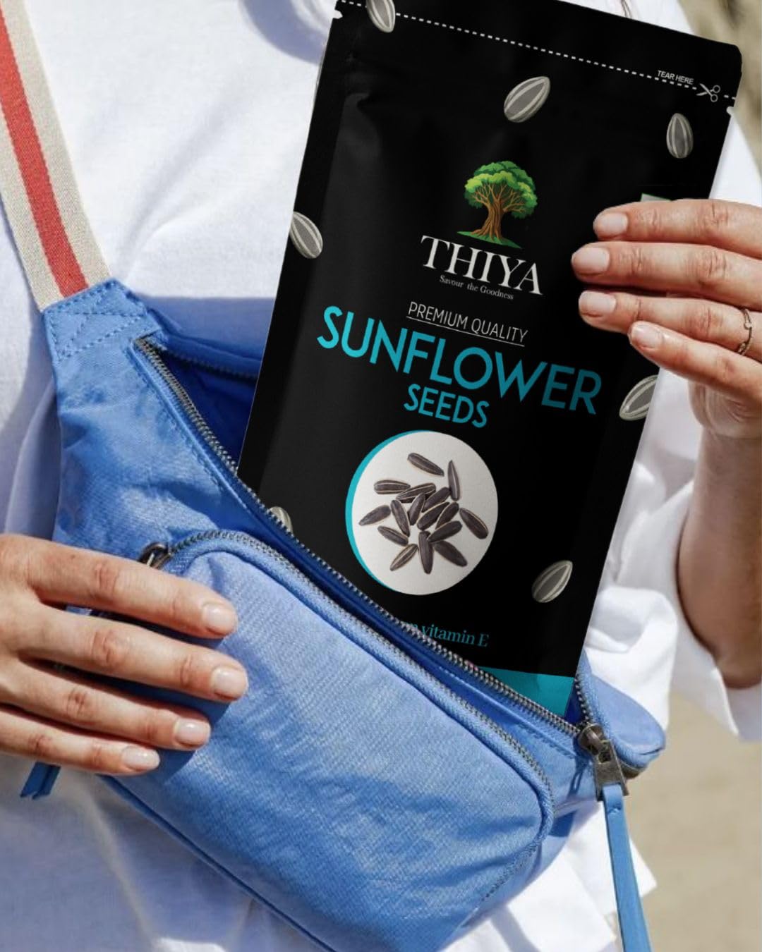THIYA Premium Sunflower Seeds, 200g, Rich in Vitamin E, Healthy Snack